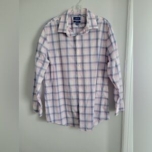 Apt. 9 Men's Casual Pink and Blue Checkered Shirt